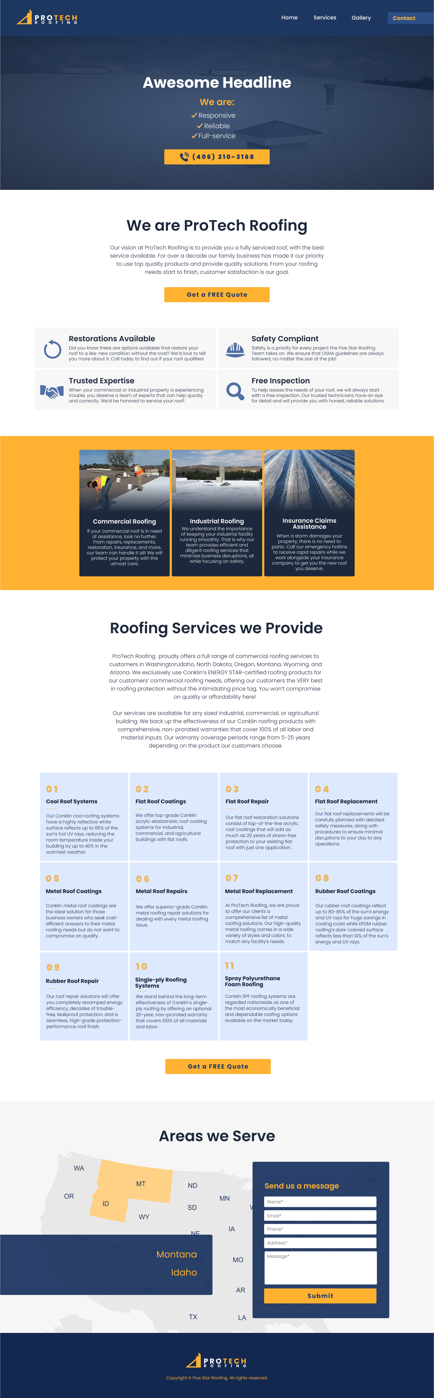 protech roofing website